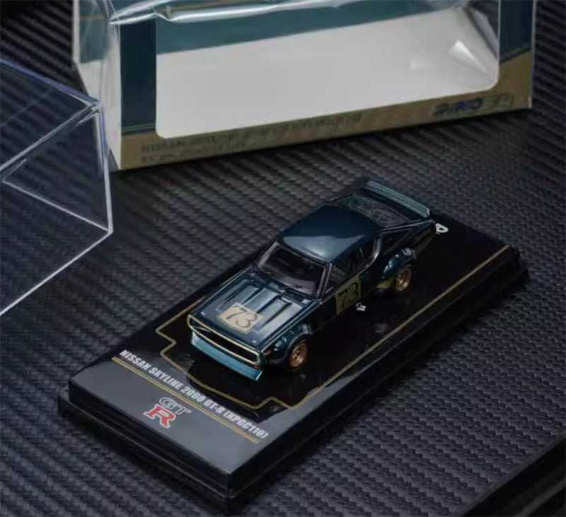 INNO64 Nissan Skyline 2000 GT-R (KPGC110) Green 1:64 car Pre-built Model view9