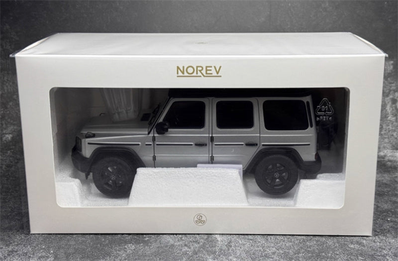 NOREV 2024 Mercedes Benz G500 G-Class off-road Silver luggage rack version 1:18 Car Pre-built Model view10