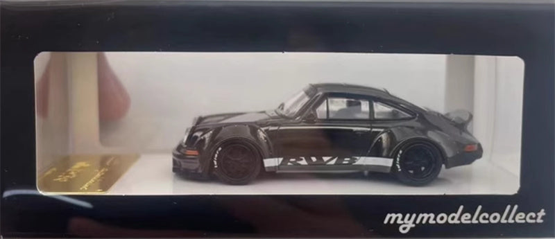 mymodelcollect Porsche RWB 930 Electroplating gray white edge 1:64 Car Pre-built Model view4