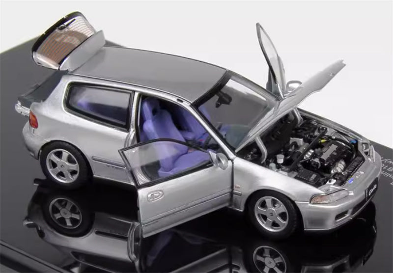 LCD-MODELS Honda Civic SiR II EG6 Fully open silver 1:43 Car Pre-built Model view7