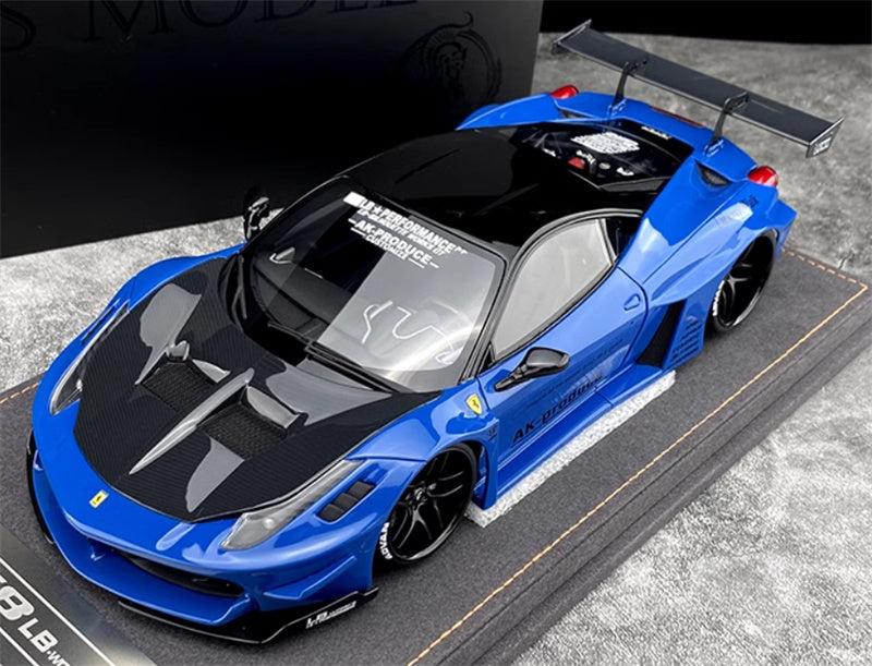 ARES MODEL Ferrari 458GT sports car Limited Edition Blue 1:18 Resin Car