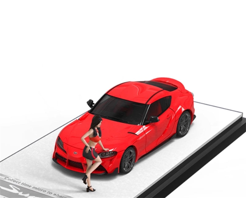 TimeMicro Toyota Supra A90 Red w/ Figure Version Limited Edition 999PCS ONLY 1:64 car Pre-built Model view2