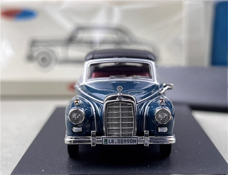 SEEKER Mercedes Benz 300D Adenauer W189 1959 convertible Soft top Blue 1:64 Car Pre-built Model view9