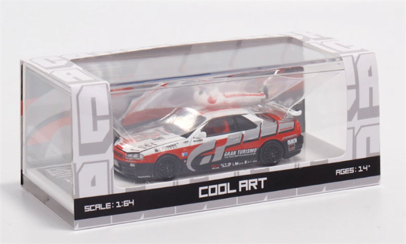 COOL ART Nissan Skyline GT-R R34 Racing w/ Figure Edition 1:64 Car Pre-built Model view8