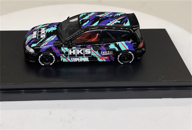 SW Honda Civic EG6 HKS coating Limited Edition 499PCS ONLY 1:64 Car Pre-built Model view2