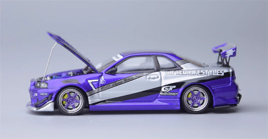 Focal Horizon Nissan Skyline GT-R R34 Violet Storm Livery Limited Edition 999PCS ONLY 1:64 Car Pre-built Model view2