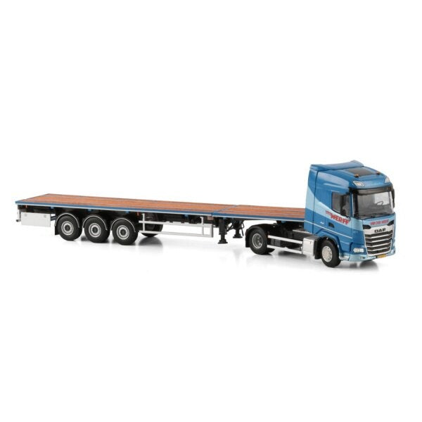 1:50 DAF VAN DER WERFF XF SH 4X2 FLATBED TRAILER 3 AXLE WSI   DIECAST Model