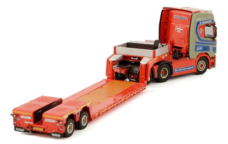 WSI SCANIA R HIGHLINE CR20H 6X2 TAG AXLE EURO LOW LOADER - 2 AXLE JAN HANSEN 1:50 Truck Pre-built Model