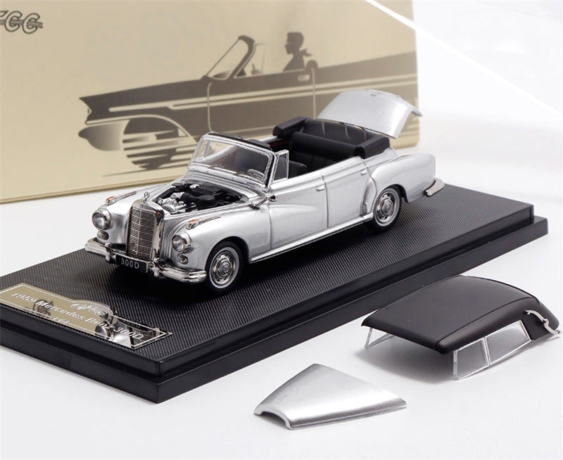 GFCC Mercedes Benz 300D 1959 Convertible silver LHD 1:64 car Pre-built Model view8