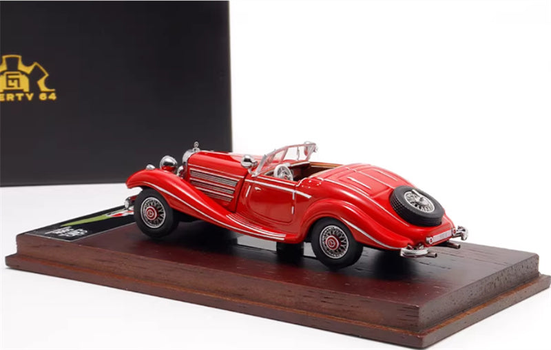 Liberty 64 Mercedes Benz 500K Classic Vintage Car Red - without top cover 1:64 Car Pre-built Airliner Model Display view1