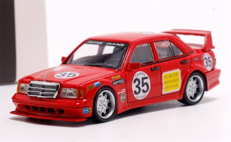 LMLF MODEL Mercedes Benz 190E 2.5-16 Evolution Red AMG CAMEL 1:64 Car Pre-built Model view1