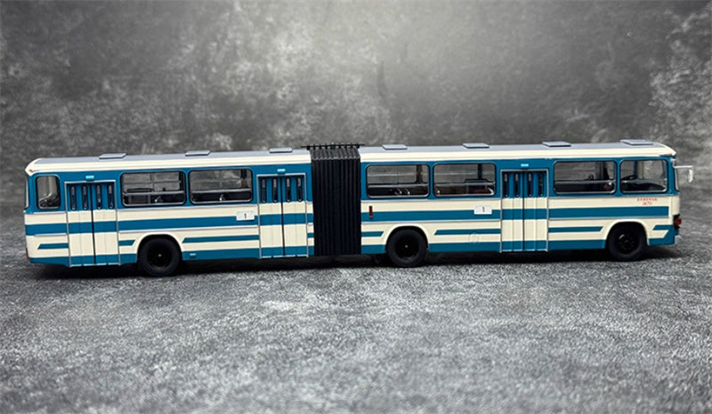 Beijing Public Transport Jinghua BK670 Yellow River Grand Passage 1 Road articulated bus lake blue 1:64 Bus Pre-built Model view4