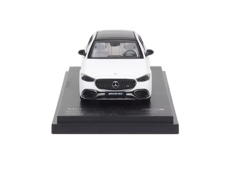 Almost Real Mercedes - AMG S 63 E Performance 2023 Opalith white bright 1:64 Car Pre-built Airliner Model Display view5