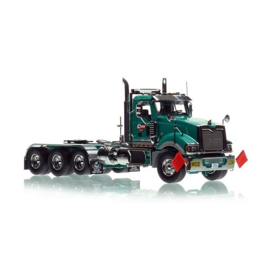 1:50 Mack Cardi Construction Titan Tri-axle Heavy Haul Replicas  Green Diecast Model