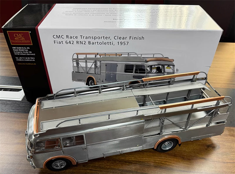 CMC Race Transporter Clear Finish Fiat 642 RN2 Bartoletti 1957 Limited Edition 500PCS ONLY 1:18 Truck Pre-built Model view11
