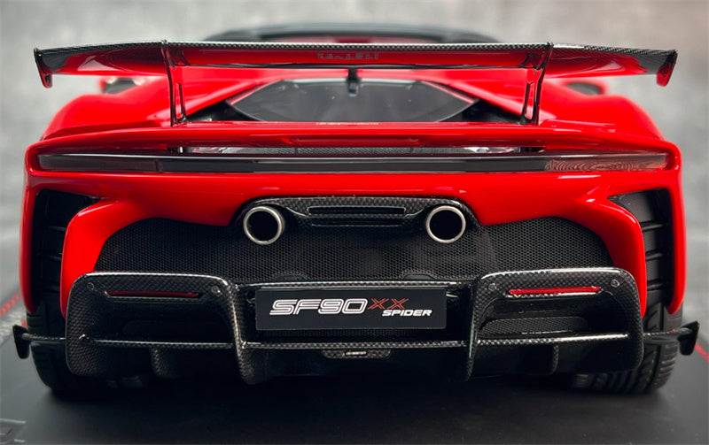 BBR MODELS Ferrari SF90XX Spider Rosso Crosa Limited Edition 150PCS ONLY Leather base 1:18 Car Pre-built Model view8