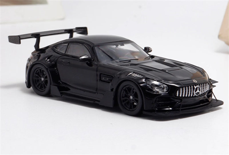 BSC Mercedes AMG GT-S Carbonerre modified big rear wing sports car glossy black Limited Edition 1:64 Car Pre-built Model view4