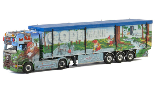 WSI  SCANIA STREAMLINE TOPLINE 4x2 VOLUME TRAILER / CARGO FLOOR - 3 AXLE Mai Logistik Godelmann 1:50 Truck Pre-built Model