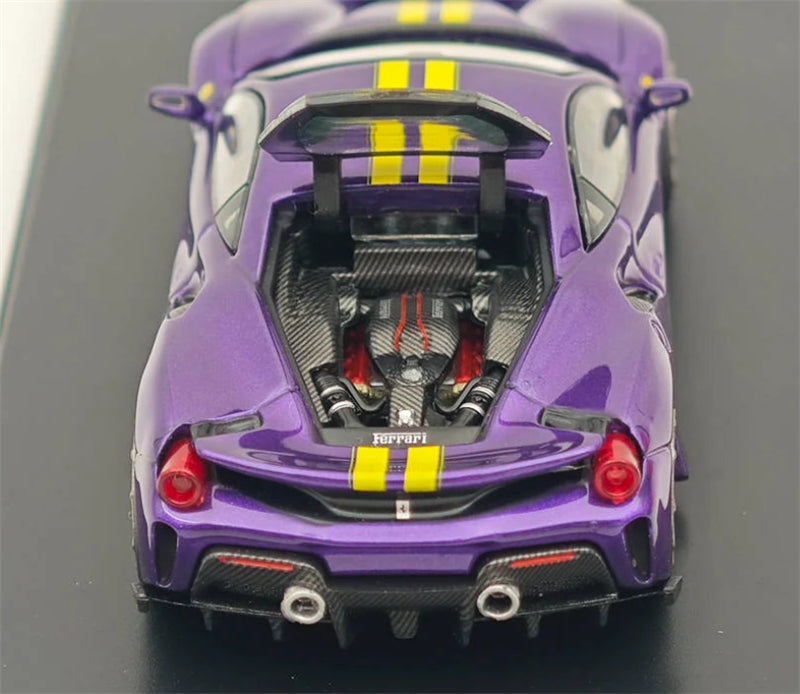 Ichiban Model Ferrari 488 Novitec Pista Purple Super Racing Limited Edition 399pcs ONLY 1:64 Car Pre-built Model