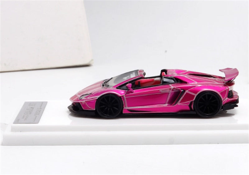 Flame Lamborghini LP700 Convertible Widebody Limited Edition 199PCS ONLY Pink explosion pattern 1:64 Car Pre-built Model view3