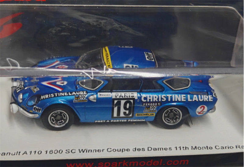 Spark Alpine Reanult A110 1600 SC Winner Coupe des Dames 11th Monte Carlo Rally 1976 1:43 Car Pre-built Model view3