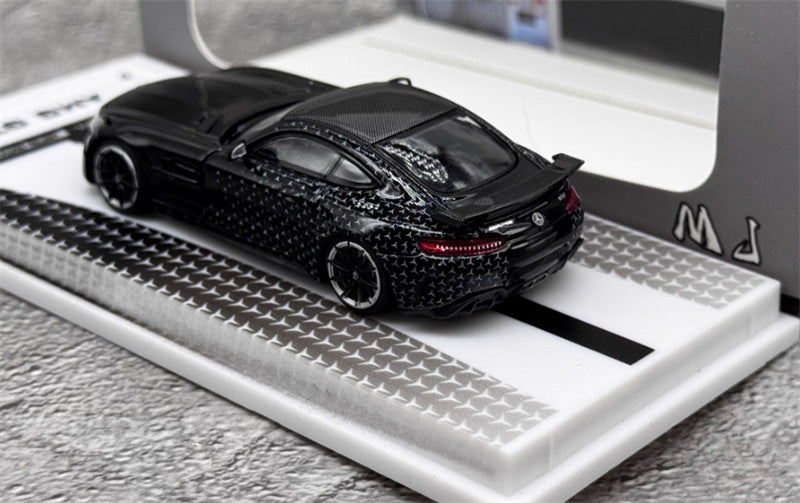 MJ Model 2017 Mercedes AMG GTR C190 First Generation Supercar Starry Black Limited Edition 599PCS Only 1:64 Car Pre-built Airliner Model Display view2