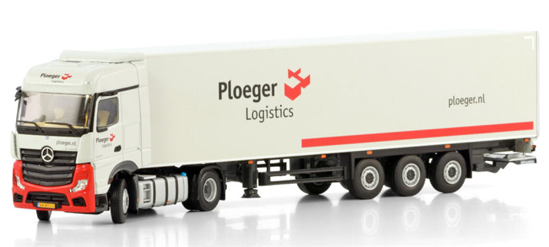 WSI ACTROS MP5 BIG SPACE 4X2 BOX TRAILER - 3 AXLE Ploeger Logistics 1:50 Truck Pre-built Model