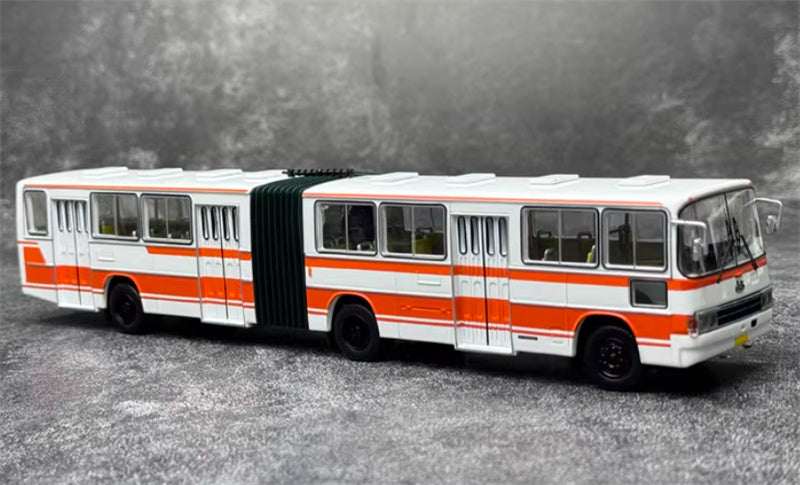YAN BI DA Yangtze River CJ660B articulated bus Orange white 1:64 Car Pre-built Model view5