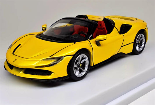 Solo Model Ferrari SF90 supercar Golden convertible limited edition 1:64 Car Pre-built Airliner Model Display view1