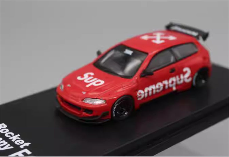 Fuji Honda Civic EG6 Rocket Bunny Red Sup 1:64 Car Pre-built Model view1
