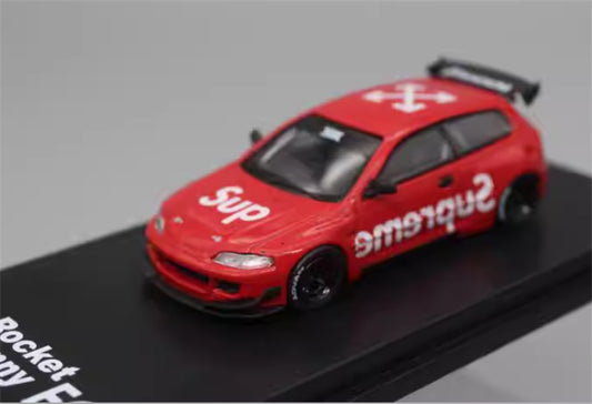 Fuji Honda Civic EG6 Rocket Bunny Red Sup 1:64 Car Pre-built Model view1