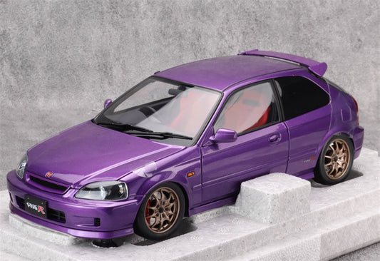 MOTORHELIX Honda Civic Type R EK9 Purple Limited Edition 499PCS ONLY 1:18 Car Pre-built Model view1
