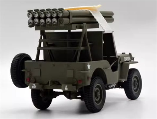 MBI JEEP Willys WWII Multiple Launch Rocket Artillery Vehicle olive drab 1:18 Tank Pre-built Model view2
