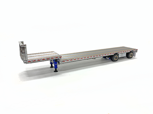 WB Weiss Brothers East Drop Deck Trailer blue with Accessories 1:50 Truck Pre-built Model