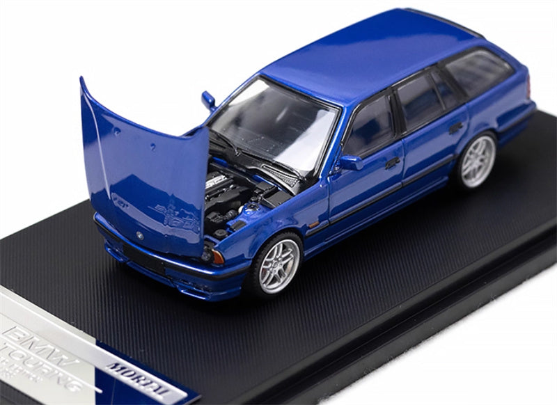 Mortal BMW E34 TOURING 5 Series Pearl Blue Regular Edition Limited Edition 799PCS ONLY 1:64 Car Pre-built Model view4
