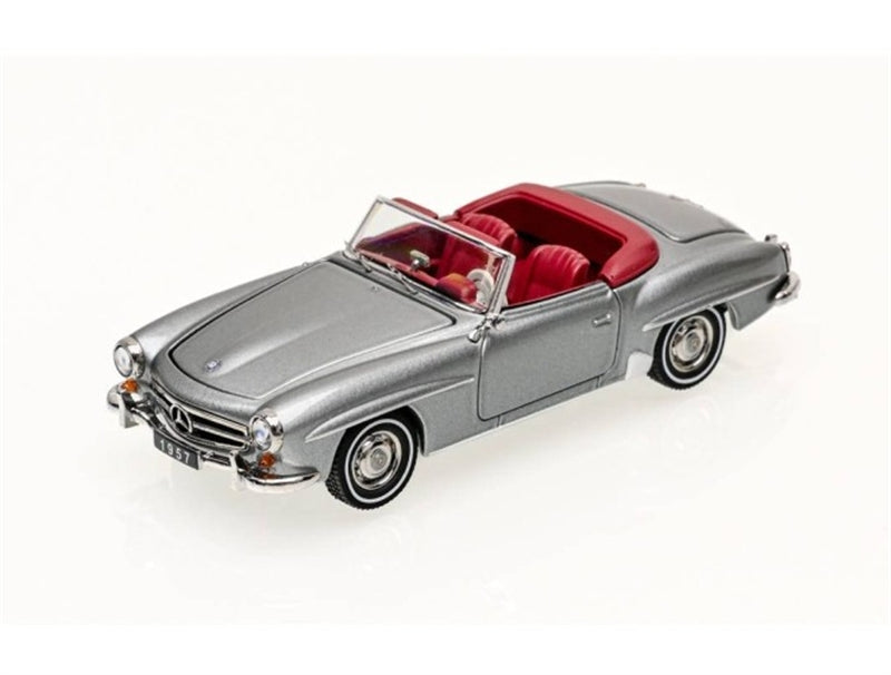 GFCC Mercedes Benz 190SL Convertible Luxury Classic Car Iron gray 1957 Soft top 1:64 car Pre-built Model view1