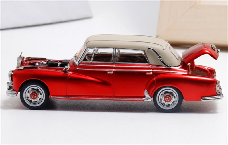 GFCC Mercedes Benz 300D 1959 Convertible Metallic Red LHD 1:64 car Pre-built Model view6