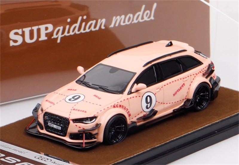 1:64 Audi RS6 Avant C7 wagon DTM Pink QIDIAN MODEL Resin Limited Edition 199pcs ONLY Model