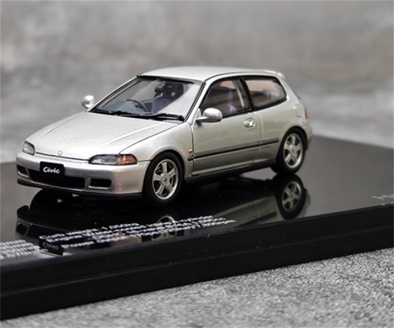 LCD-MODELS Honda Civic SiR II EG6 Fully open silver 1:43 Car Pre-built Model view1