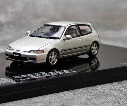 LCD-MODELS Honda Civic SiR II EG6 Fully open silver 1:43 Car Pre-built Model view1