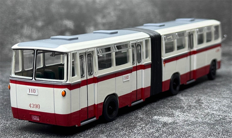 Beijing Public Transport Jinghua BK662 110 Road Articulated bus White Road Sign 1:64 Bus Pre-built Model view4