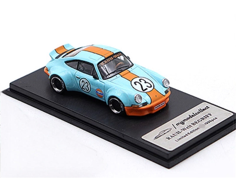 mymodelcollect Porsche RWB 930 Duck Wing gulf Limited Edition 999PCS ONLY RAUH - Welt 1:64 Car Pre-built Model view4