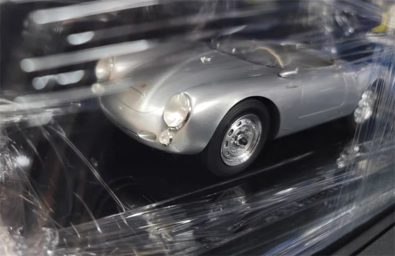 1:18 Porsche 550 SPYDER Silver Amalgam convertible Resin Car Model view3
