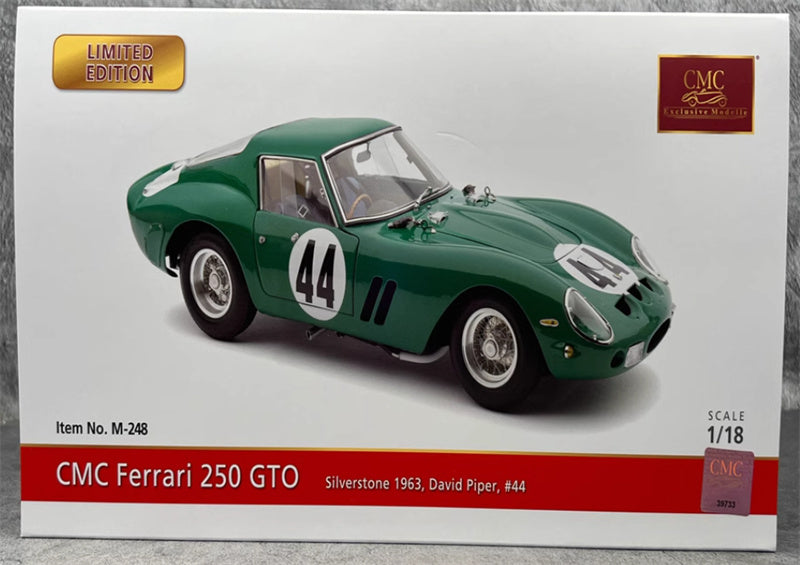 CMC Ferrari 250 GTO Silverstone 1963 #4491 (RHD) Piper #44 green Limited Edition 1:18 Car Pre-a Model