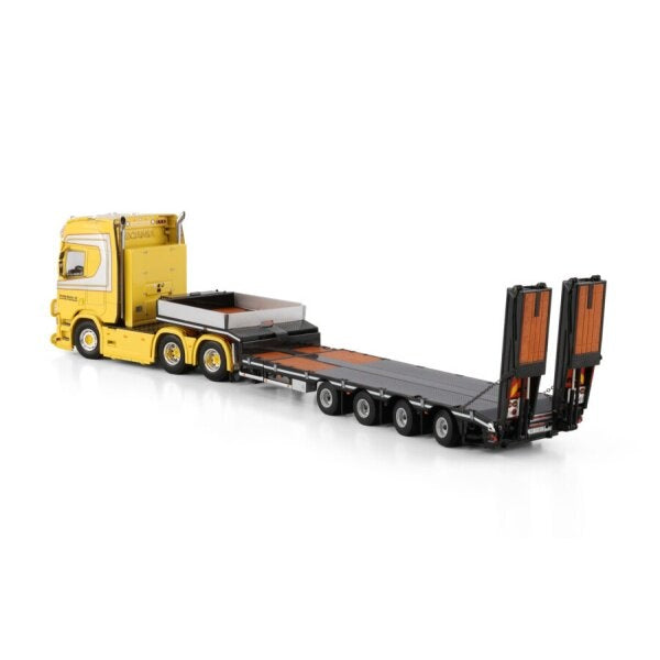 1:50 SCANIA NORDBO MASKIN R CR20H 6X4 SEMI LOW LOADER W/ RAMPS 4 AXLE WSI Diecast Model