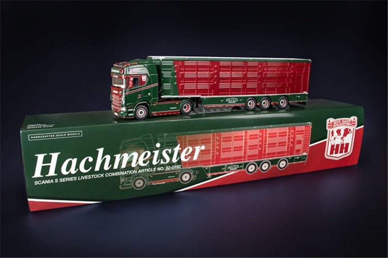 IMC Scania S Series High Roof 4x2 with Livestock TRANSPORT trailer Hachmeister 1/50 Truck Pre-built Model