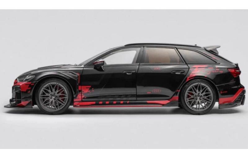 1:18 Audi DarwinPRO RS6 Red Stripes KiloWorks Limited Edition Black Diecast Model view3