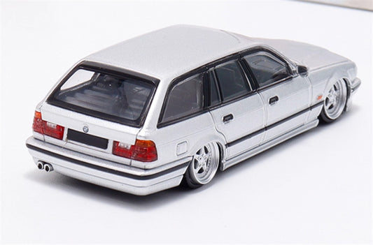 Mortal BMW E34 TOURING 5 Series Silver Lowered Version Limited Edition 799PCS ONLY 1:64 Car Pre-built Model view2