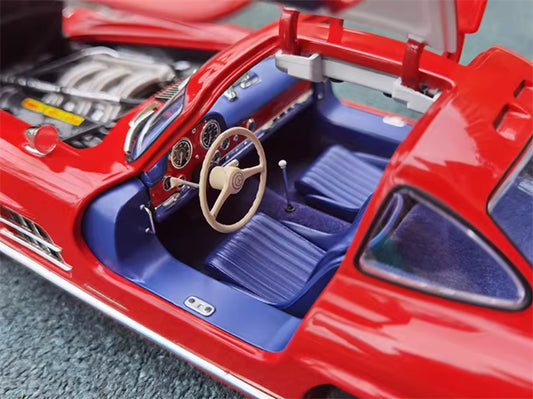 MINICHAMPS Mercedes Benz 300 SL W198 Coupe 1954 Red with blue interior 1:18 Car Pre-built Model view2