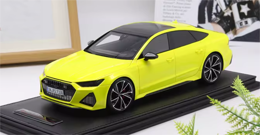1:18 Audi RS7 2017 Fluorescent Yellow  MOTORHELIX LTD 99PCS ONLY Resin car Model
